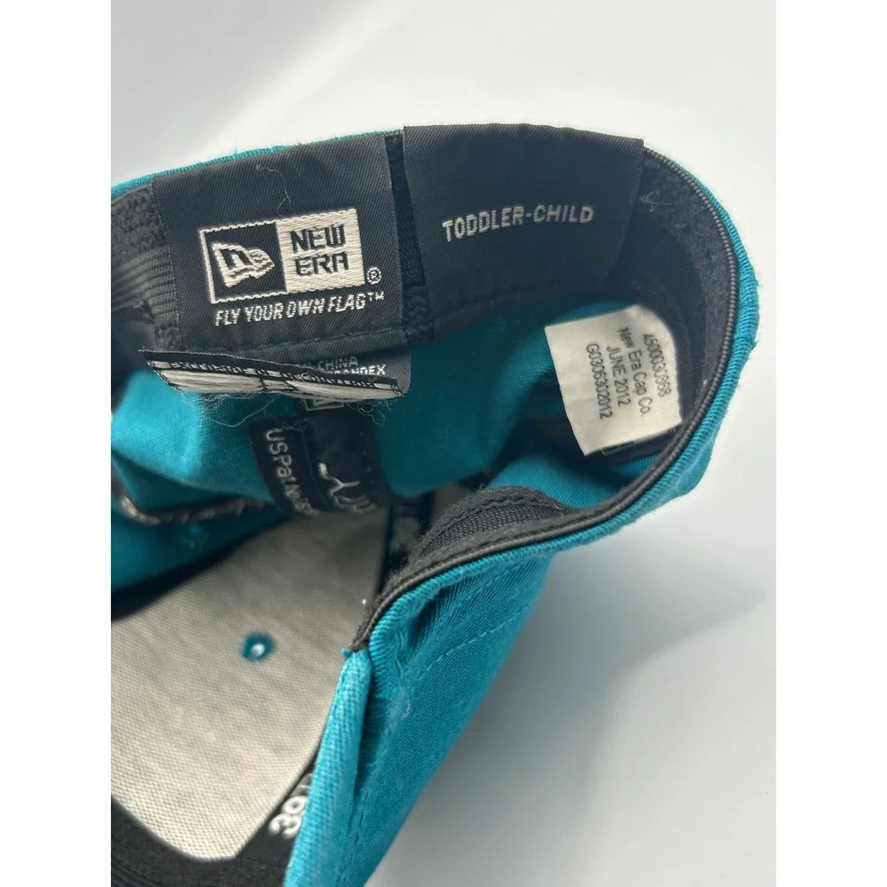 Quiksilver New Era 39THIRTY Hat Toddler Child Teal Blue Stretch Fit Baseball Cap